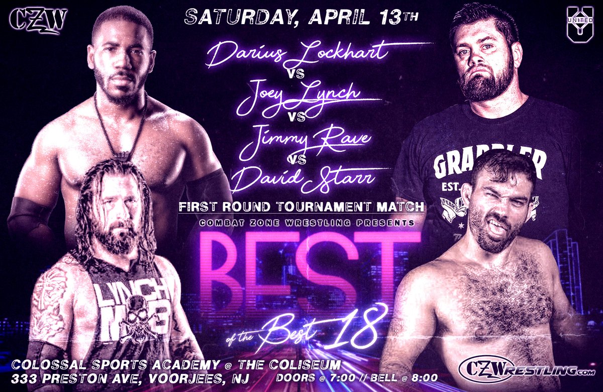 combatzone's tweet image. 16 competitors. 1 Night. #CZWBest18 on Saturday Night in Voorhees!

Plus! @Shazza_McKenzie v @LegitLeyla and #IFHY v #YDNB

Tickets: tinyurl.com/CZWBest18