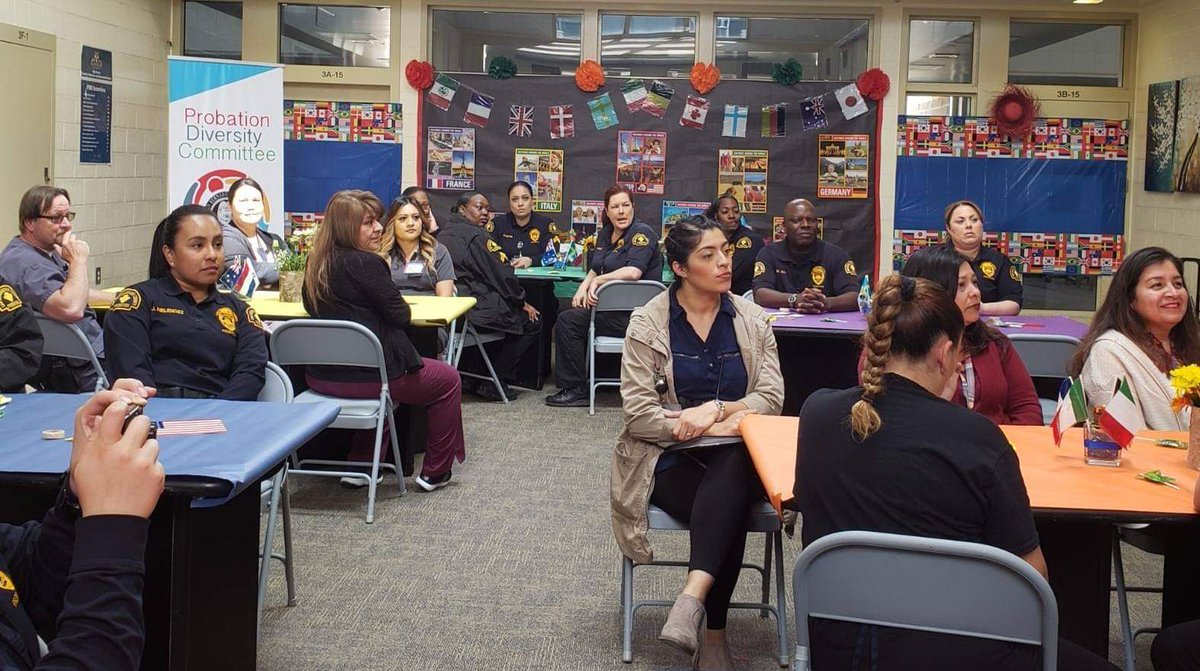 SBCprobation's tweet photo. The Probation Diversity Committee (PDC) is recognizing April as Cultural Diversity Month. Probation units throughout the High Desert region and Joshua Tree hosted cultural diversity potlucks today. The events helped staff raise awareness about diversity in the workplace. #SBCPDC https://t.co/fQBsTCqGHv