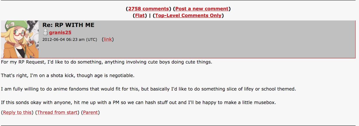 CW: Incest/shota. Here& #39;s Chris soliciting incest and shota roleplays.