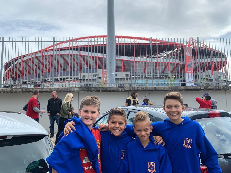 RSLArizona's tweet photo. 08 &amp; 09 boys traveled to Portugal for friendlies, culture, and lifetime experiences.  They first go Lisbon then the Algarve Youth Cup

Portugal Day 1 included training then watching Benfica vs. Eintracht Frankfurt

#StrongerTogether
#2019RSLAZPortugal

https://t.co/T7pQvI91H1 https://t.co/54pCWmEp8b