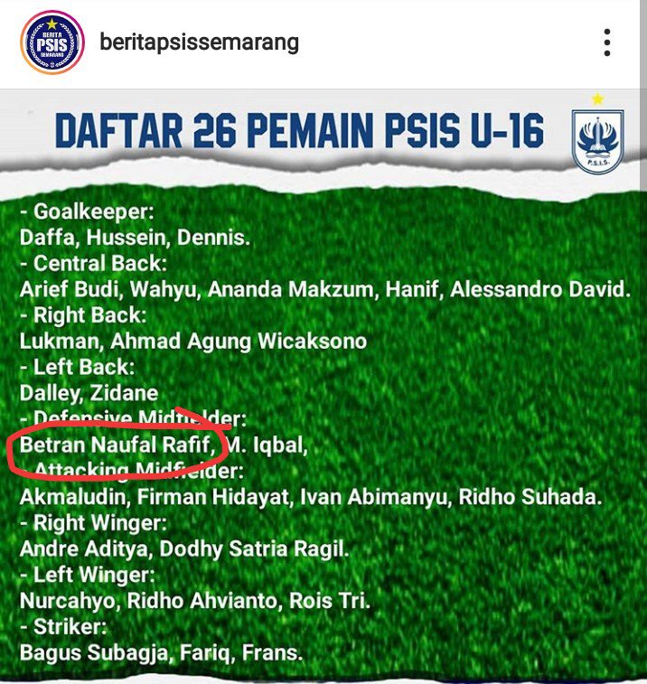 PFA_Surakarta's tweet photo. Satu lagi anak didik Pasoepati.fa lolos seleksi di Team Liga-1

Bertrand Naufal resmi akan berjersey PSIS Semarang U16

Selamat boys, tetap membumi, dan berilah yg terbaik buat team barumu 👍

Pasoepati Football Academy

cc @infosuporter
#sepakbola #pasoepati #psis #snex #panser https://t.co/9Sl2plKwnD