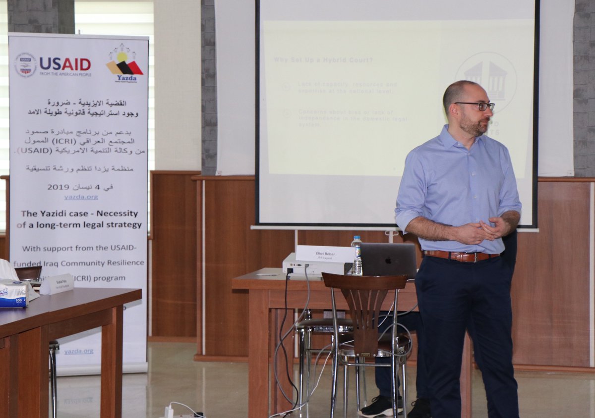YazdaOrg's tweet photo. LW, Yazda hosted a workshop to discuss the Yazidi case &amp; the necessity of a long-term legal strategy. Thanks to @UNITAD_Iraq, @CIGE, @J_RapidResponse, @Free_Yezidi, @giz_gmbh, @TheICMP, @ICRC_IQ , @IOMIraq, @JiyanFoundation @JRR &amp; all who attended. 

MORE https://t.co/LzoudoMgNe https://t.co/slRd75DvyZ