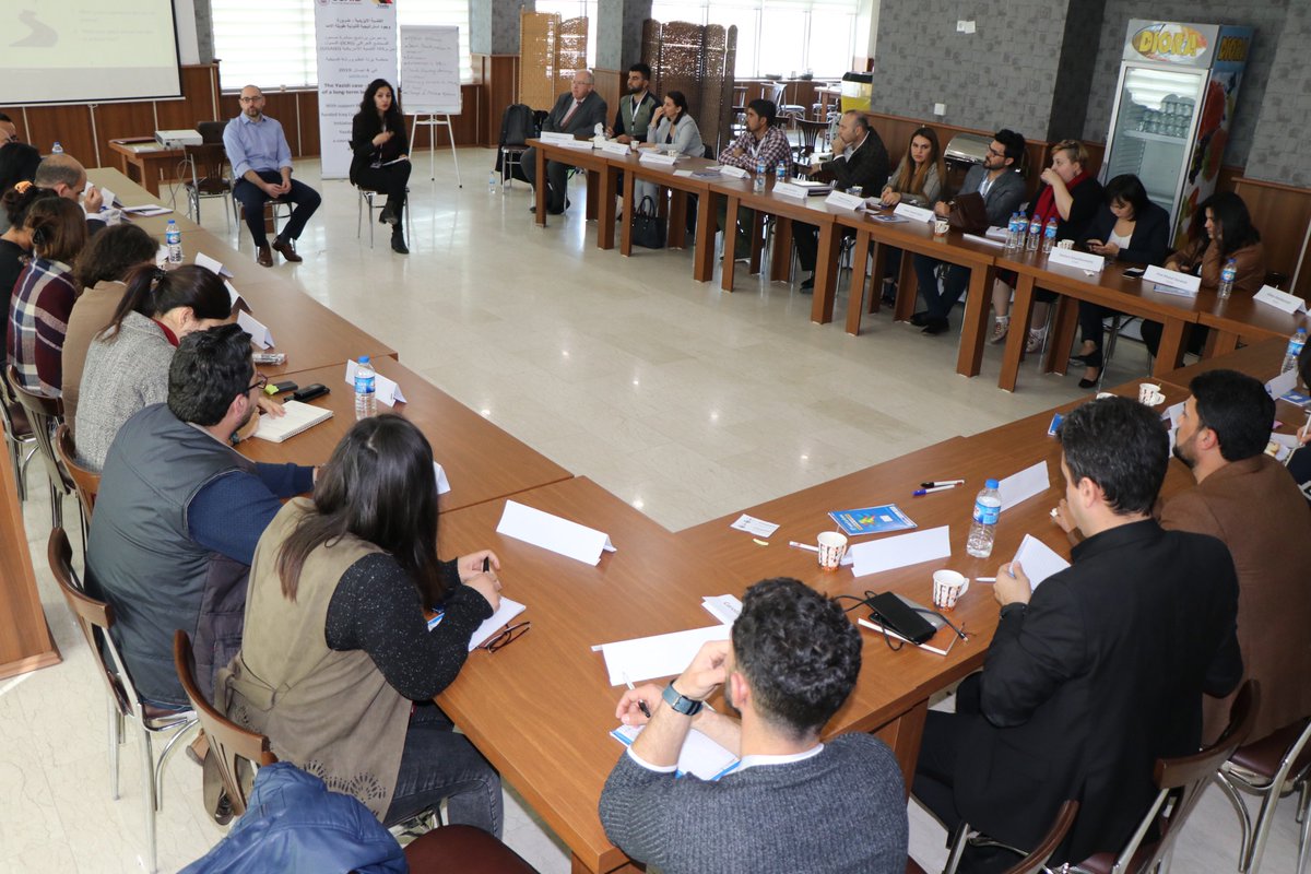 YazdaOrg's tweet photo. LW, Yazda hosted a workshop to discuss the Yazidi case &amp; the necessity of a long-term legal strategy. Thanks to @UNITAD_Iraq, @CIGE, @J_RapidResponse, @Free_Yezidi, @giz_gmbh, @TheICMP, @ICRC_IQ , @IOMIraq, @JiyanFoundation @JRR &amp; all who attended. 

MORE https://t.co/LzoudoMgNe https://t.co/slRd75DvyZ