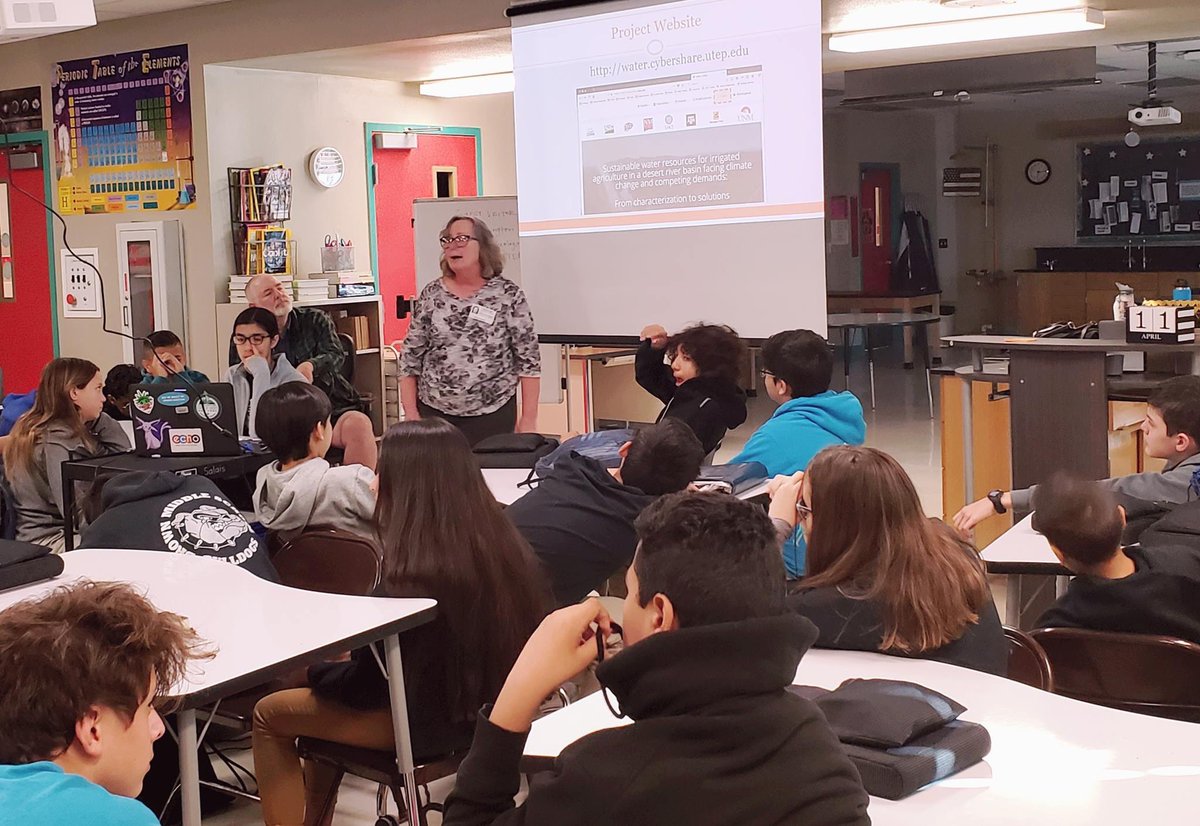 bulldogsbms1's tweet photo. Dr. Pennington visited our class today to talk about water sustainability in our region. Thank you Ms. Garrison! #BulldogNewTech #goMiners #UTEP #Earthscience https://t.co/aQUZgfWXau