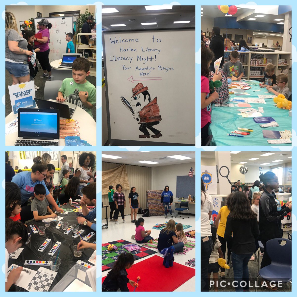 NISDLib's tweet photo. Literacy Night @NISDHarlanLib is so much fun! Way to spread a love of reading throughout the community! #ThisIsNorthside #ReadAllTheThings #GoPublic #RootEdNorthside @NISDHarlanLib https://t.co/FTELYFUfqM