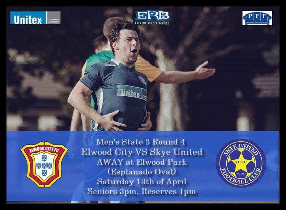 SENIOR MENS|
 
The boys are away to Elwood tomorrow !
Seniors will be looking to bounce back after last weeks loss, whilst the reserves are looking to pick up where they left off.

Come down and support the boys if you are available !

📷 G.Sliz photography

#skye19 ⚽️🔵⚪️