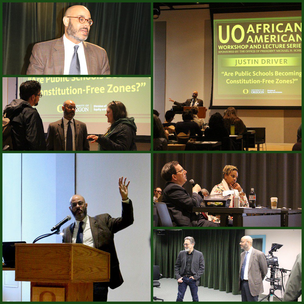 UOEquity's tweet photo. Grateful to have had #JustinDriver here! @Oregon_Law @UOREGONBSU @uoblackalumni @uoregon @UO_CMAE @UOTeach @uoeducation @uo_humanities @uoeducation https://t.co/RC1sSFOEyL