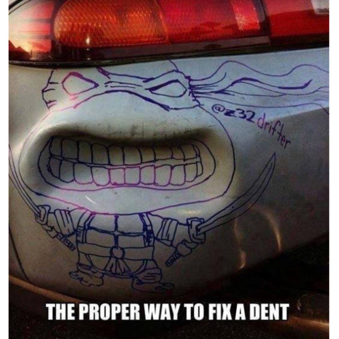 Dented_ca's tweet photo. Not all PDR is created equal, do your homework. You may be disappointed to find out that this is NOT how we fix dents. 😀😃 
#minordents #doorcrease #pdr #becauseitsfunny #albertasmallbusiness #reshapinglifeslittlemishaps https://t.co/JWfWBeuIHS