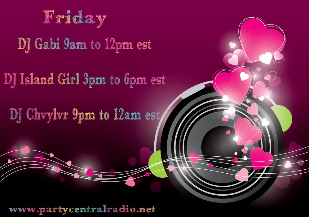 PrtyCentrlRadio's tweet photo. Friday: let your love of music be filled by our DJs on https://t.co/eSIZtdNqDz and you can join them in chat to get your requests played. https://t.co/YzjM0O56qr