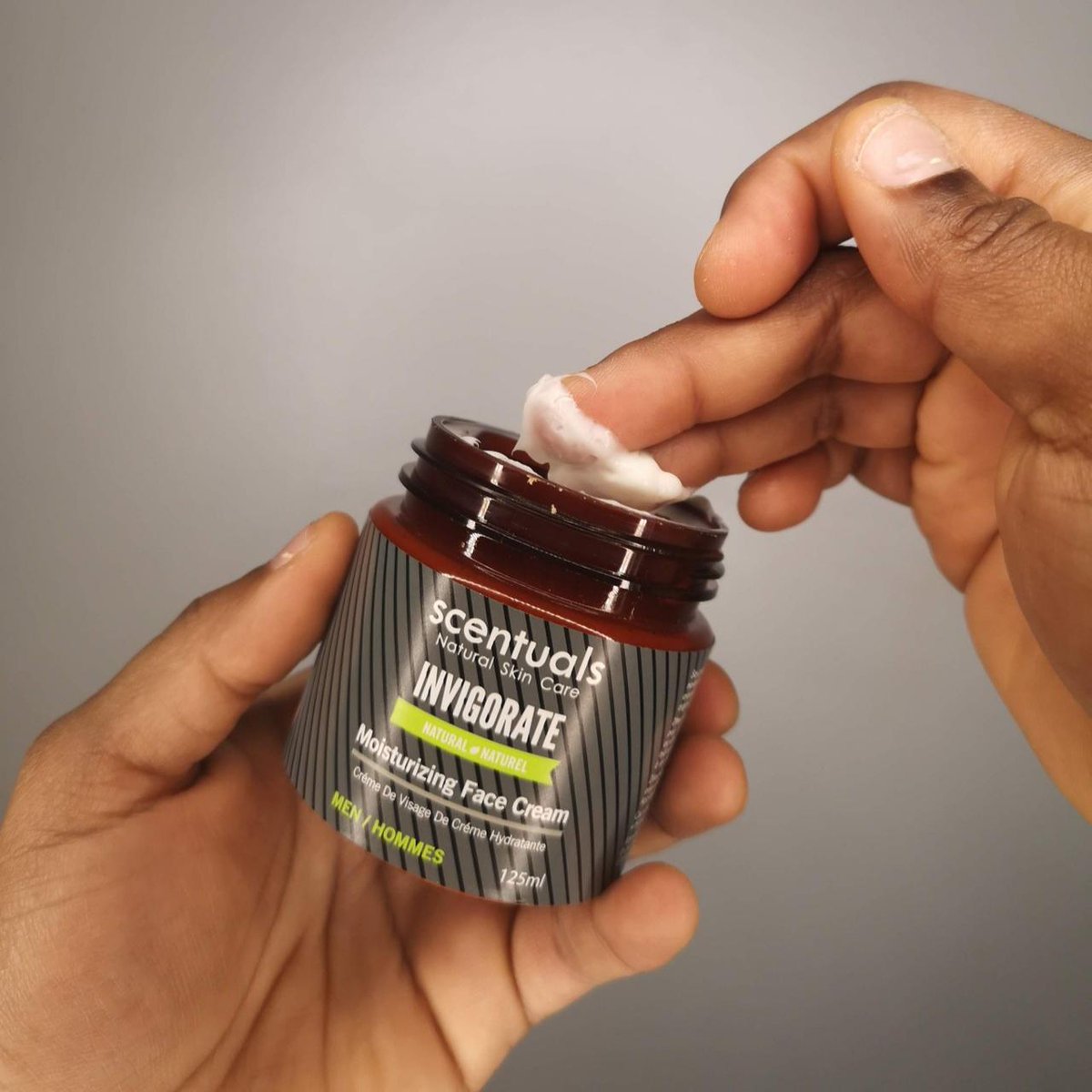 Our fast-absorbing natural Invigorate Men's Natural Moisturizing Facial Cream is the answer to dry, parched skin. The incredible combination of Organic Argan and Sweet #AlmondOil blended with Aloe and #SheaButter works to keep skin young and healthy.