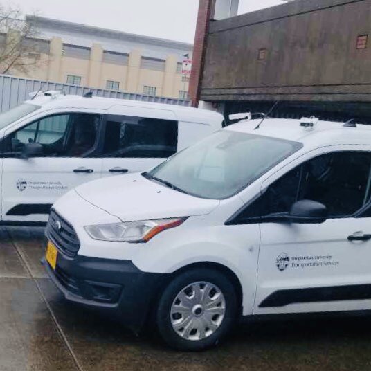 AIMSparking's tweet photo. @AIMSparking team is excited to finalize the installation of #AIMSLPR at Oregon State University on a few of their 2019 Ford Transit Connect vehicles! #AIMSparking https://t.co/6JeKMons9u