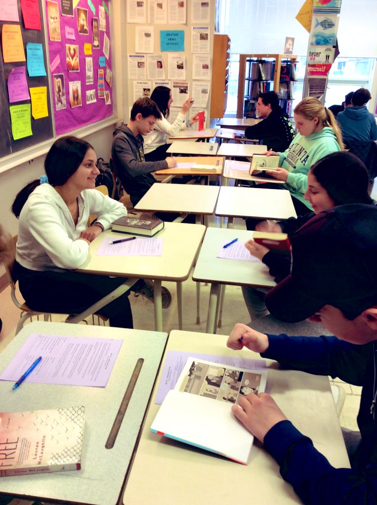 Ms_Rodopoulos's tweet photo. We had a blast today Speed Book Dating with books + music in my Gr.9 class @foresthillci! SS were excited to share their favourite ๐ so far this semester, connect with peers, and add to their โNextโ List of books to read. #EngagedReaders #Wellbeing #JETSReading @tdsb https://t.co/jZLqZuAd6c