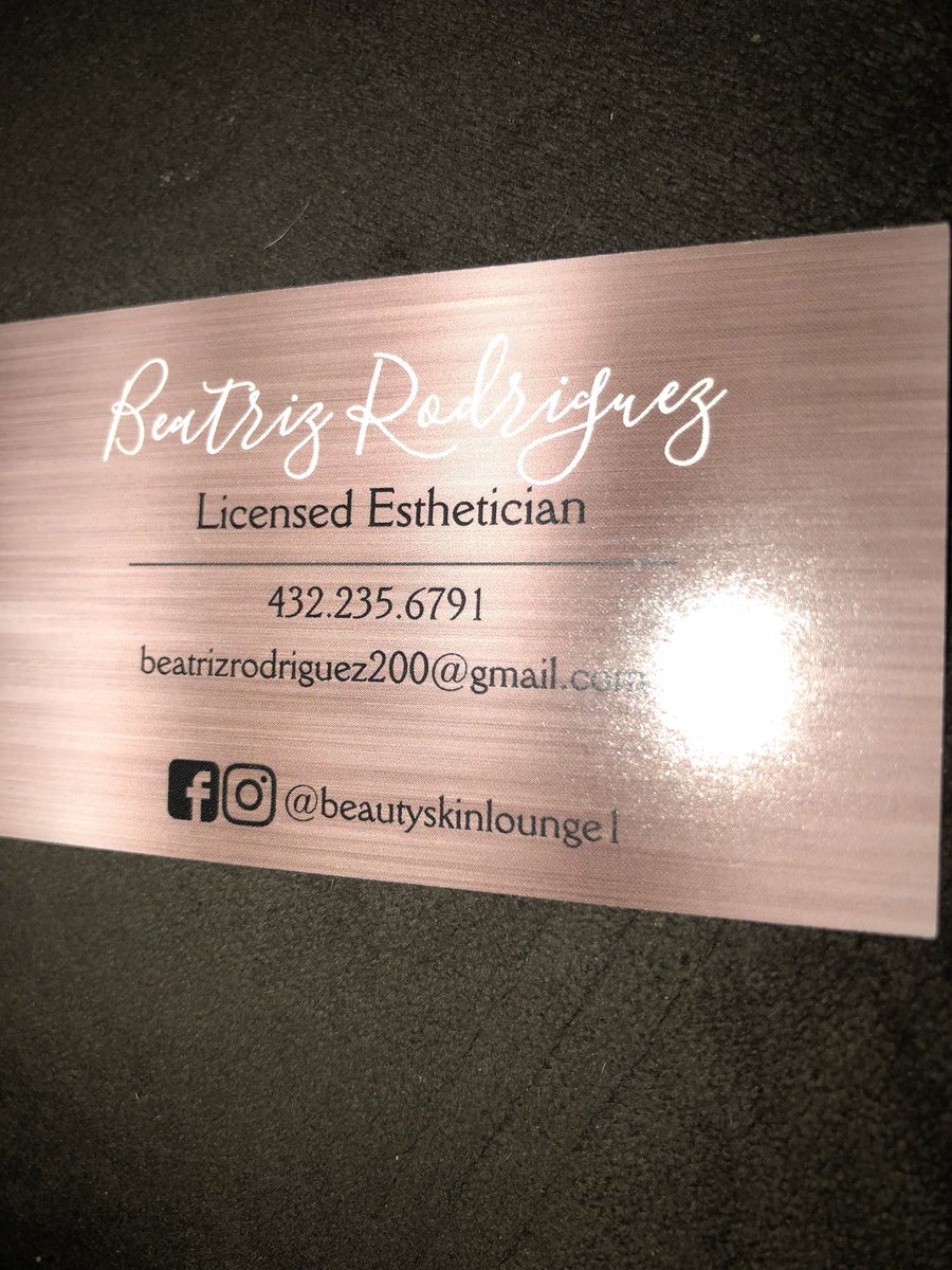My cousin has been a licensed esthetician for a few years and recently opened up her own business in Odessa she’s accepting appointments! She does facials , waxing , lash lifting and tinting. Here’s prices and more info. PLEASE RT TO FIND HER NEXT CLIENTS !