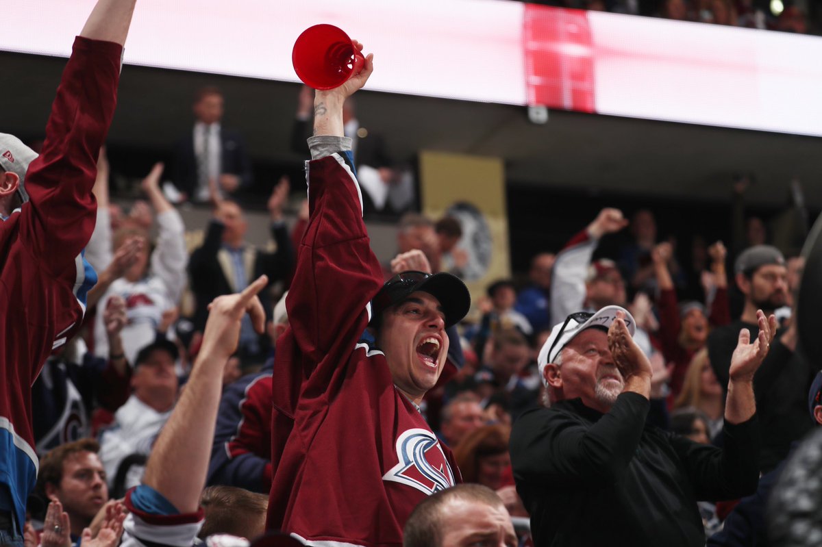 Avalanche's tweet photo. Whether you’ve been a fan since the beginning or this is your first season.

Whether we’re your No. 1 team or just another team you enjoy.

Whether you bleed burgundy and blue or you’re cheering for anybody but Calgary.

Welcome to playoffs.
Enjoy the ride!

#StanleyCup #GoAvsGo https://t.co/y3LsWyoGOg