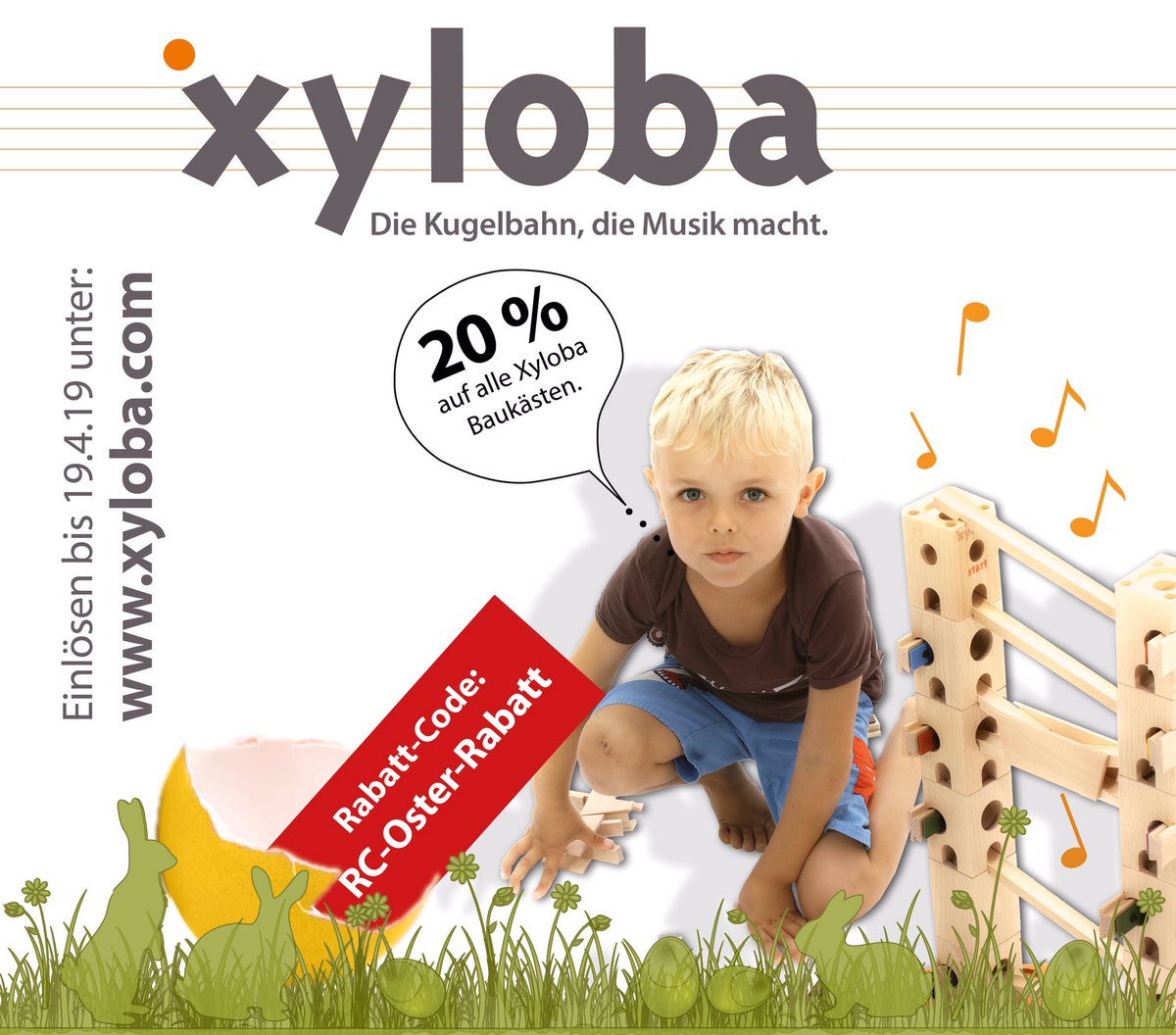 Oster-Rabatt bis 19. April 2019. xyloba.com Die Kugelbahn, die Musik macht - Xyloba.