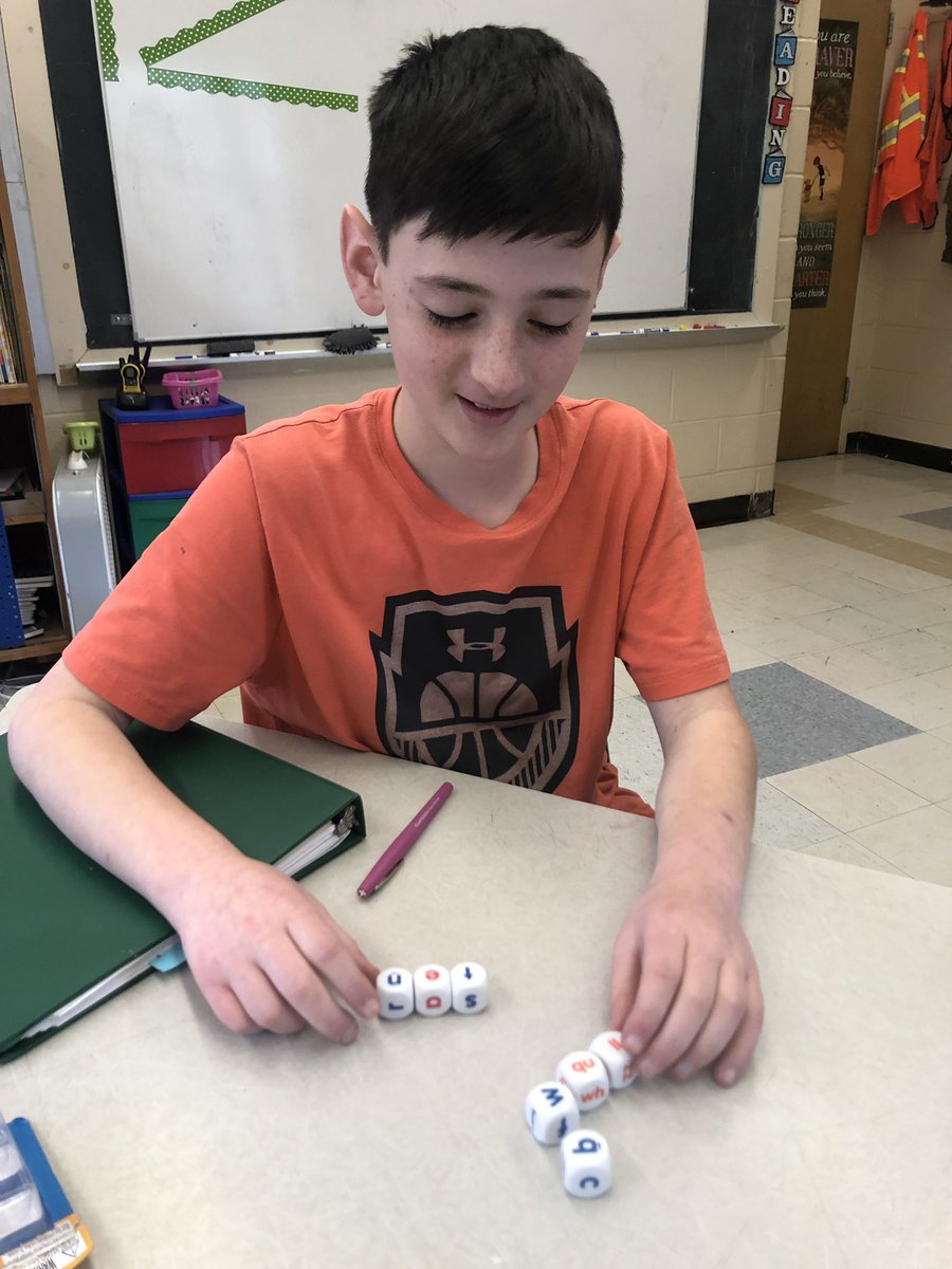 cretiao's tweet photo. Practicing the rules learned in our Orton Gillingham lessons by “rolling a word” @ajgerson @GayheadGrizzly @WCSDEmpowers @Niemanville #multisensoryreading #ortongillingham https://t.co/NZqoIBtouA