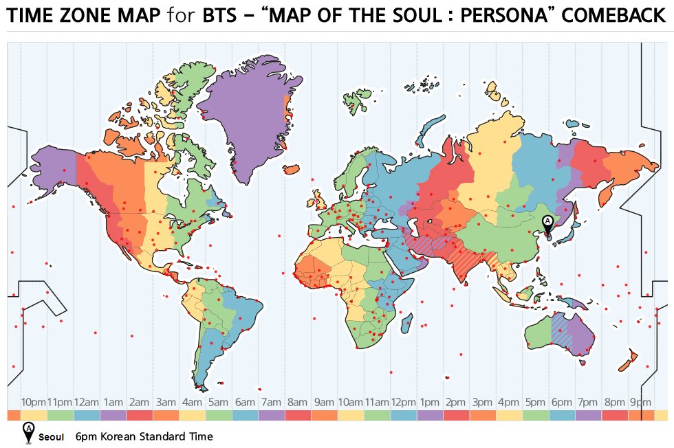 Jayelle_Kdiamond💎 on Twitter: "The comeback for #MAP_OF_THE_SOUL_PERSONA will be @ 6PM KST. Not 12AM KST. Please check time zone and make got the time in your country right.