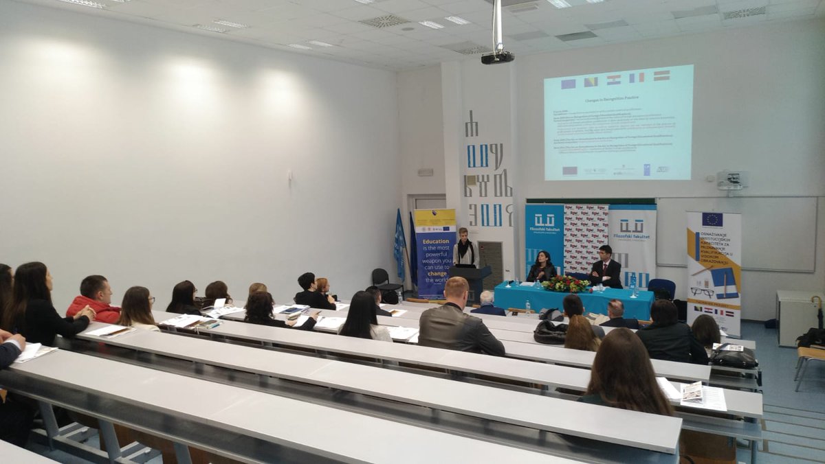 RecognitionB's tweet photo. 9.4.2019. godine imali smo Obuku za tijela za priznavanje na Filozofskom fakultetu Sveučilišta u Mostaru. Zahvaljujemo predstavnicima ministarstava i univerziteta na učešću u radionici. @eubih @ciep 🇪🇺🇱🇻🇧🇦🇭🇷🇫🇷 https://t.co/CyyQ4YVafA