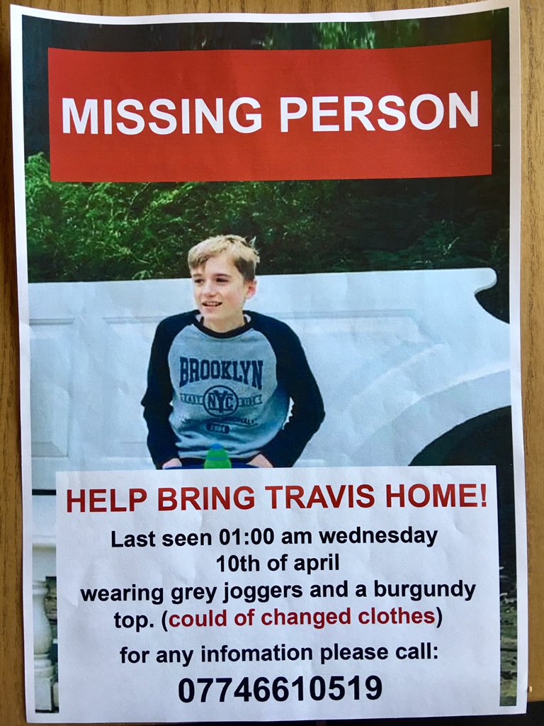CO_AFC's tweet photo. One of our Harrogate based instructor’s children has been missing for over 48hrs.  His name is Travis Golden and he is 15yrs old.  We are trying to spread the word/picture and searching the area with volunteers from the base.  Very worried. 

Also waiting for @NYorksPolice .... https://t.co/AlDFLIeFk4