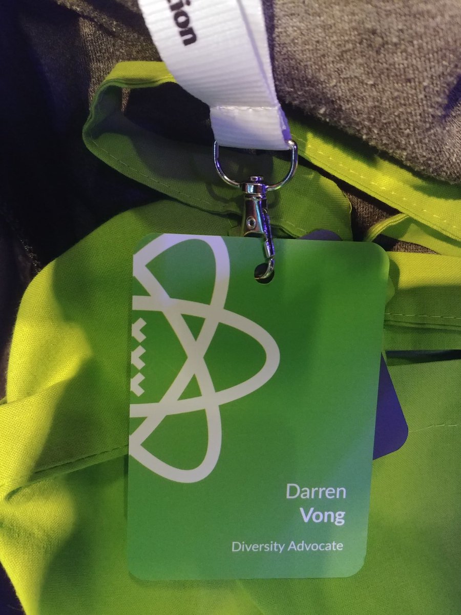 I'm liking this new title I got on my name badge 😎

Thanks again to @GitNationOrg @ReactAmsterdam for awarding me the ticket to come along! #ReactAmsterdam #DiversityAdvocate