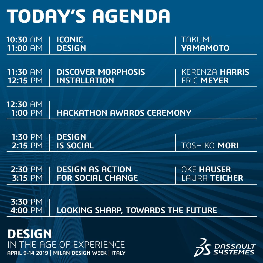 Dassault Systèmes on Twitter: "As Milan Design Week is coming to a close,  we invite you to join us today at Superstudio Più to explore how #design  advocates for social change and