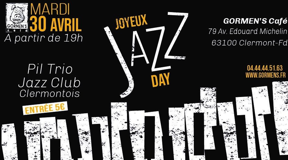 JazzClubC's tweet photo. #InternationalJazzDay 2019 ! 😎

Plus d'infos sur https://t.co/2IBsugGxim et https://t.co/q3SonDJMTQ 😉

#jazzDay #jazz #ClermontFd #music https://t.co/bi31P2IX5s