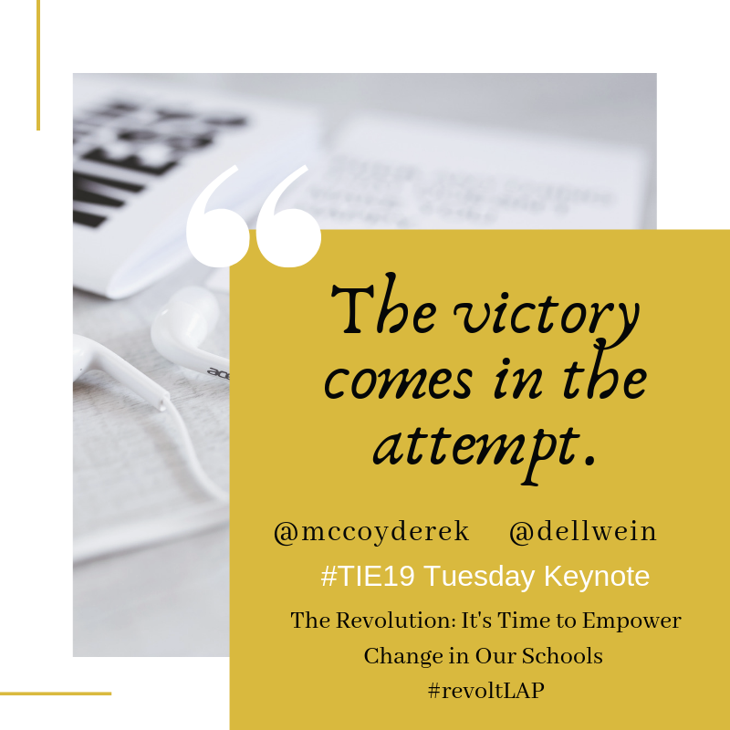mrstbauerly's tweet photo. Reflecting on some notes from #TIE19 and came across this one. Keep trying. Learn from your mistakes. Fail forward. Encourage others. I hope you learned something new at TIE &amp; are trying it out before the end of the year!
#sdedchat #mschat #tlap #revoltLAP https://t.co/1BTPbxSVjy