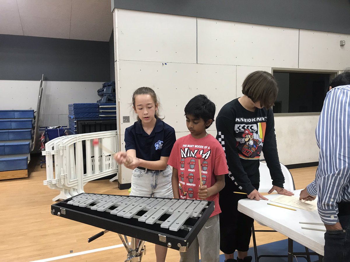 Instrument Selection Afternoon at MCMS:  students get to learn about and try a musical instrument before they select one! They are learning about themselves, as well!  Thanks Ms Levine and Ms Roesner!