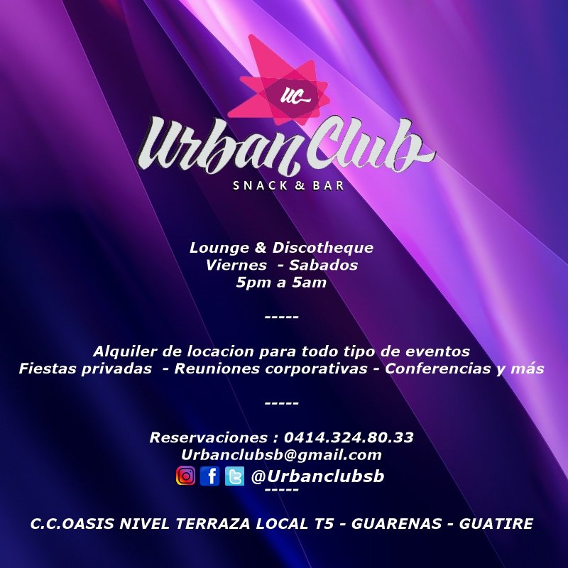 digiwebpublicid's tweet image. Necesitas realizar algun evento publico o privado? Los amigos de URBAN CLUB SNACK &amp;amp; BAR Tienes la mejor opcion y con las mejores alternativas para que tu evento quede de lujo. Comunicate !!!!