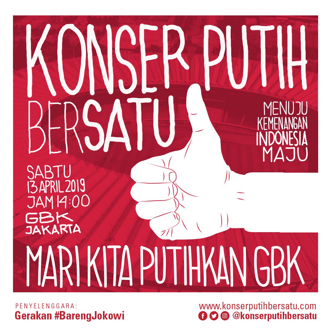 Mrs_Ulya's tweet photo. #BesokKeGBK putihkan, ajak pasangan, adik kaka sepupu ponakan om tante smua... kita bergembira bersama menyambut pesta demokrasi terbesar...

@RockyGirang @RepublikKopii @NonaCarina @menjadiemak2 @Little_Ika @Khofiffahh_ @Suhadakae https://t.co/MHNCNEy3Hh