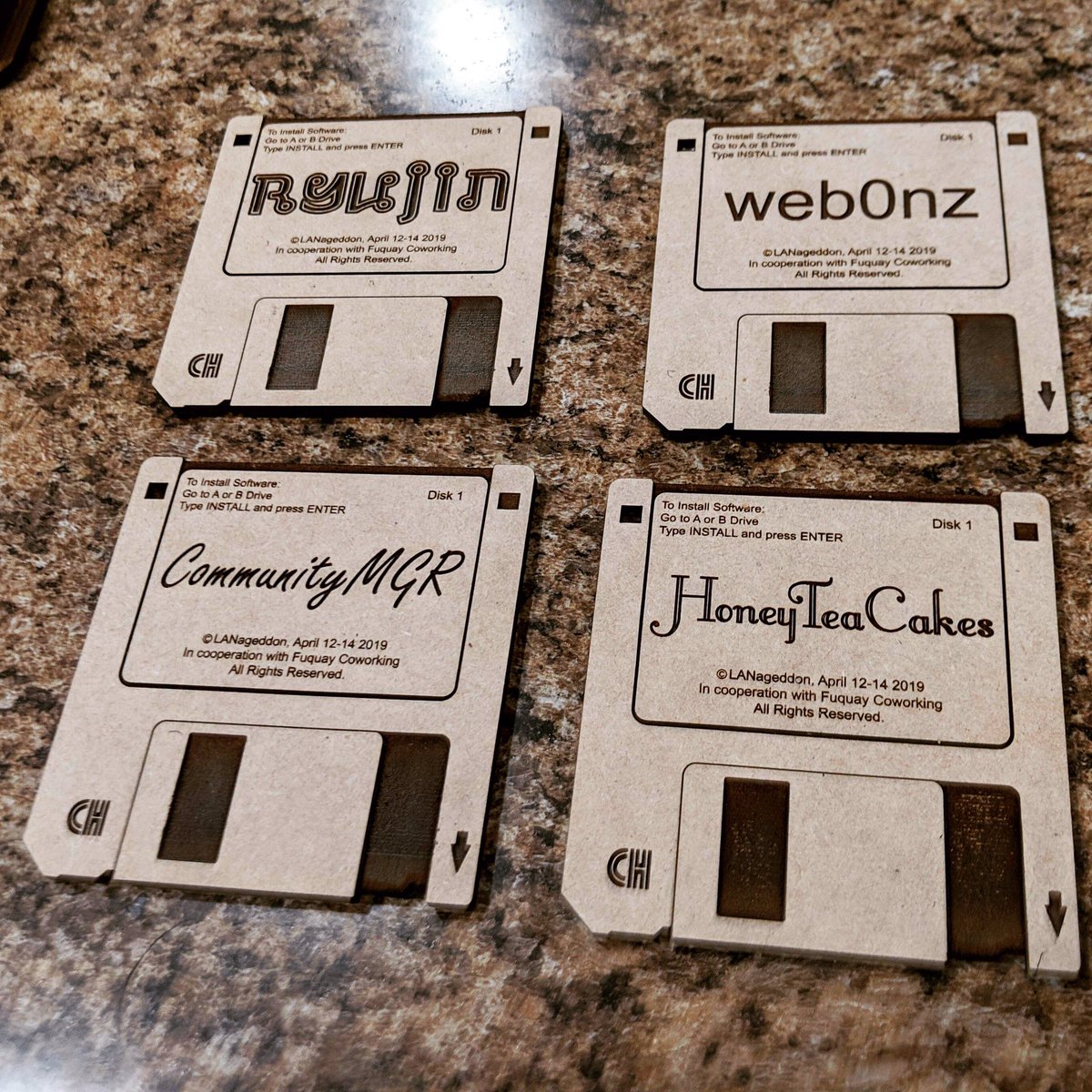 CommunityMGR's tweet image. We’re hosting a large LAN Gaming Party this entire weekend at @FuquayCoworking, and the organizer made some cool personalized SWAG for the staff. So cool! 😎👍🏻👍🏻👍🏻 #LANAGGEDON #FuquayCoworking @CortexCoGaming