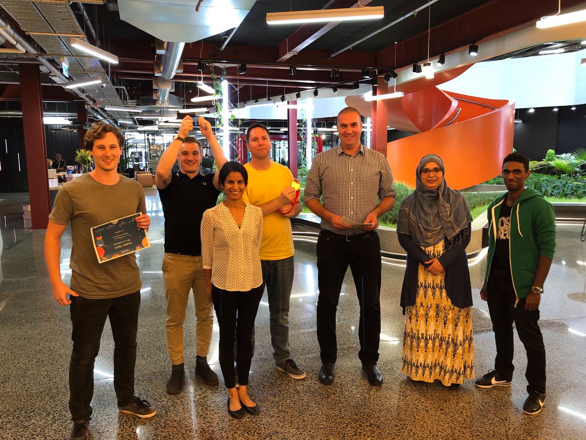 UneeQAI's tweet photo. ... And a huge thank you to our #Hackathon judges, seen here with the winning team: 
🏆 Cara Fonseca-Ensor (@carafone) from @Vend
🏆 Dr Samah Hassan from Media Design School
🏆 Kate Humphries also from @MDSNZ
🏆 And FaceMe's own Mark Fitzgerald

Expert officiating 👏👏 https://t.co/K7GRijMWAc