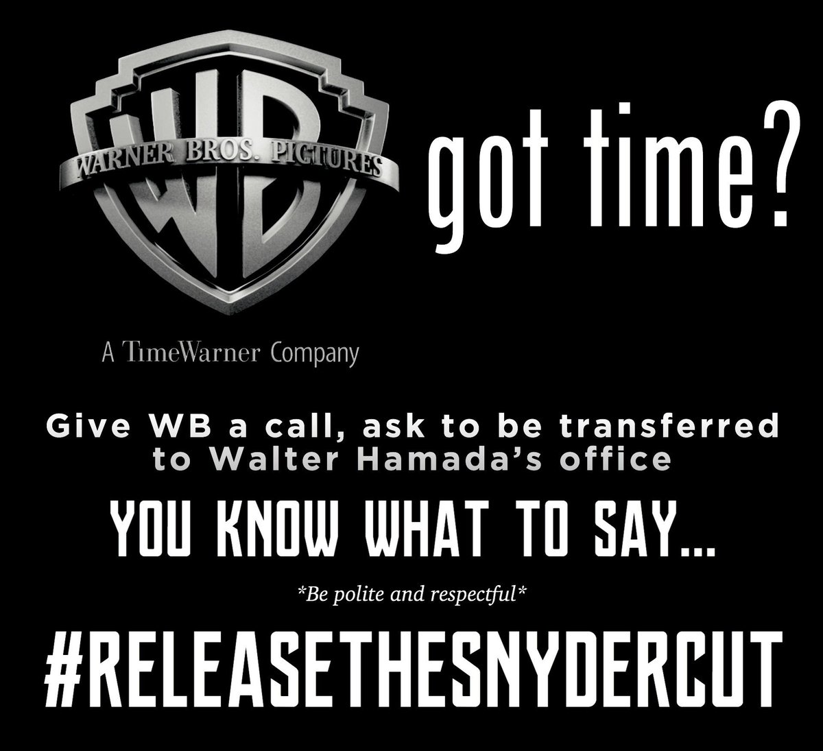 bladerunner07's tweet photo. We’ve already heard a lot of great things from @ZodWriter, @Signs2323, @dingus_bringus, @Superman0621, @bDotV, @Deaconalientoy, and myself! Go ahead, give them a call, record if possible and share below! #ForSnyderCut #ReleaseTheSnyderCut https://t.co/ZvL4OUETVw