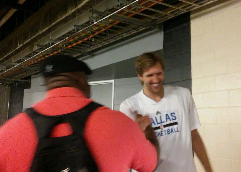KendrickJohnso's tweet photo. Last night watching the great @swish41 play his final game live at the @AACenter was surreal. It's been a pleasure to cover and interview him multiple times over the years as he's always shown me love. Next stop the @Hoophall !! #DirkDay #DirkForever #41Forever #ThanksDirk https://t.co/VB7TcCdvkP
