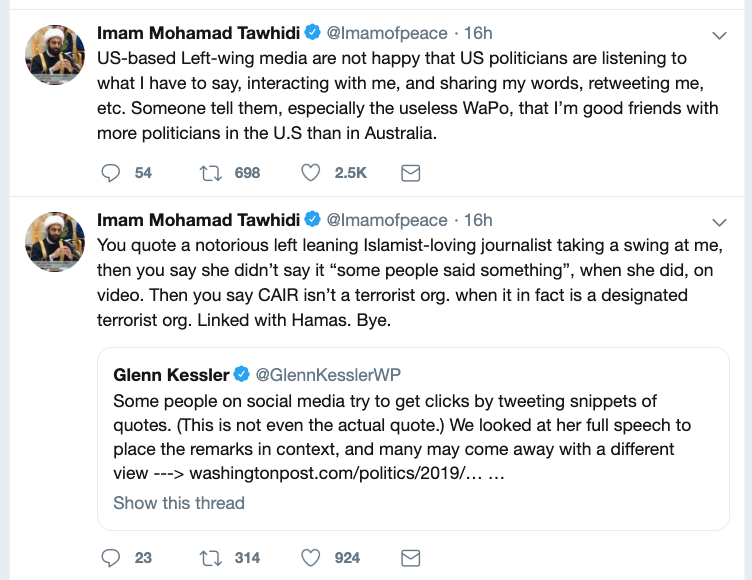 Tawhidi will not stop until this young woman is assassinated, figuratively and/or literally.