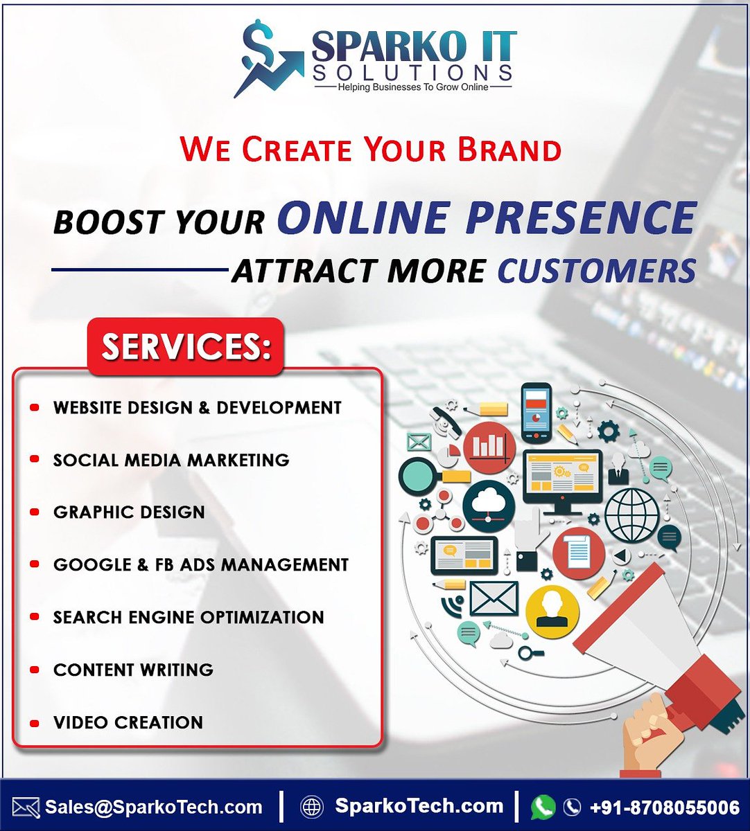 sparkotech's tweet photo. Grow your Business Online ✌️
Call/WhatsApp +91-8708055006 
https://t.co/VJGT6hAHT4 https://t.co/bf5ZjGyNlq
