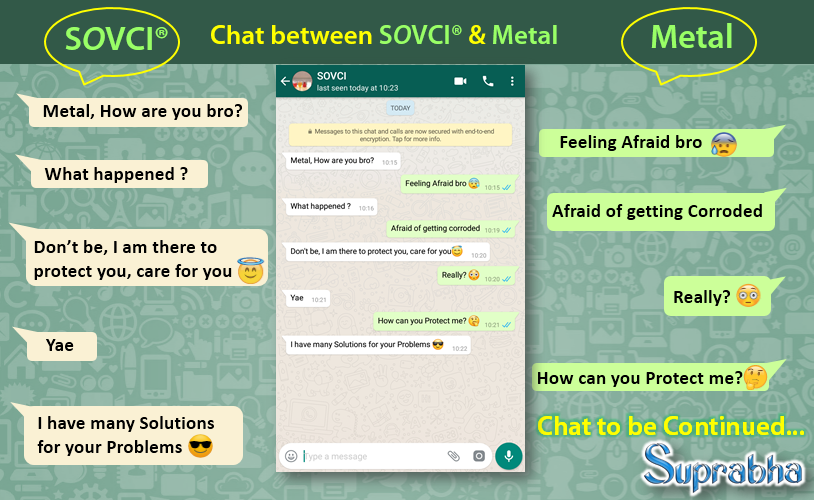 Suprabhaproduct's tweet image. Chat between SOVCI and Metal - Suprabha 
bit.ly/2RnujzS
bit.ly/2OcxgBe
#RustPrevention #rustpreventivesolutions #vcimanufacturer #Packagingsolutions #SOVCI #Metal #SOVCIandMetal #rustpreventivepackaging #Protectivepackagingsolution