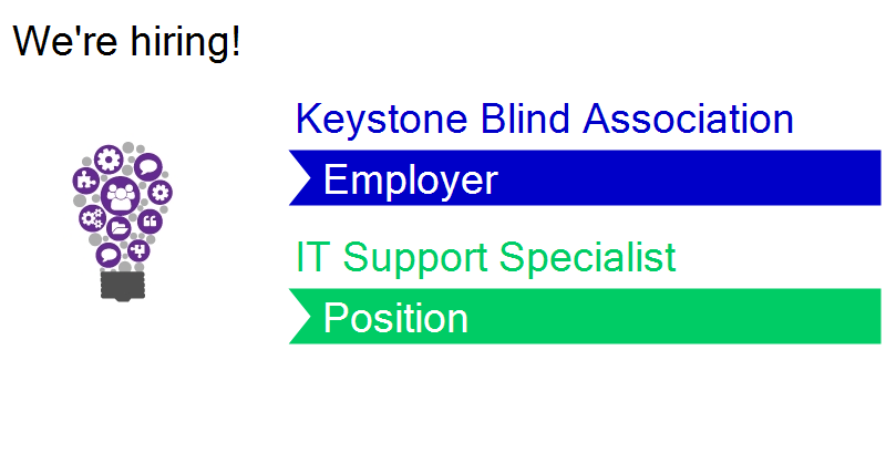 ITSoftwareJobs's tweet photo. Job Opening: IT Support Specialist. Keystone Blind Associa #jobs https://t.co/kKmDzxICn5 https://t.co/Gsu6qfil0d https://t.co/5ks8k9ecDI