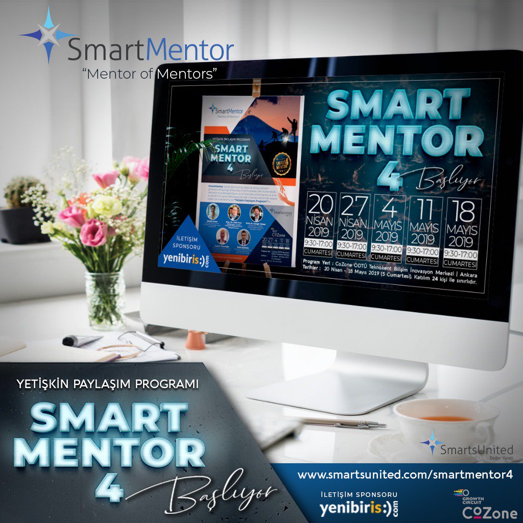 Tüm birikiminiz, tecrübeniz ve enerjiniz ile hazır olun! Yola yeni çıkan ve çıkacak olan kişilere destek vermeniz için özel olarak hazırladığımız Yetişkin Paylaşım Programı 'SmatMentor4' için geri sayım başladı.

#smartmentor4 #smartmentör #etkinlik #mentör #mentor #cozone #odtü