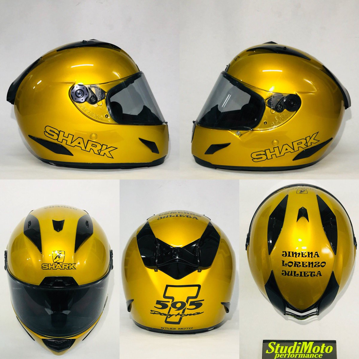 Studi Moto Pintura on Twitter: "Reparación y de casco Shark Race-R Pro Chaz. El Sr. Cliente ya tiene el casco que deseaba a color igual que su moto Triumph Daytona T595.