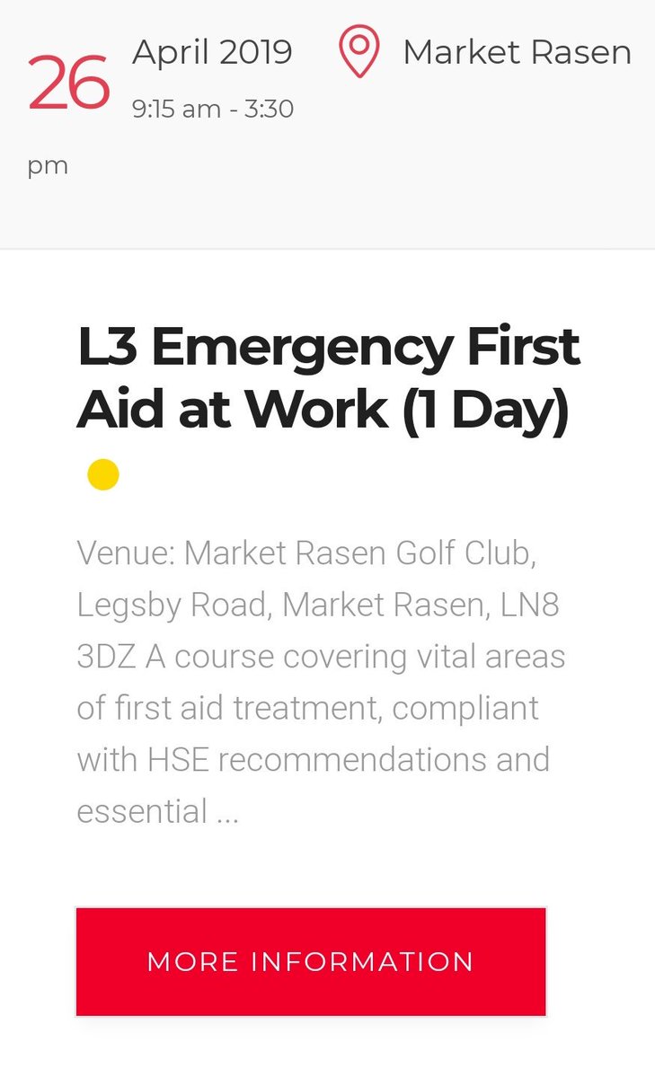 BestFirstAid1's tweet image. Not long until our L3 Emergency First Aid at Work 1 day course in Market Rasen.

Send a message or visit the website for bookings and enquiries.

#emergency #firstaid #marketrasen #lincolnshire #april #course #learning #education