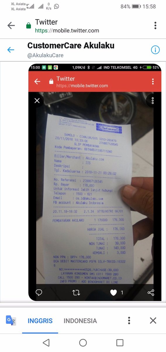 PramaMachmudin's tweet photo. @AkulakuCare Ini gimana uang dp dari bulan november 18 blm kembali, di DM ga ada jawaban. https://t.co/R09E0hTwBI