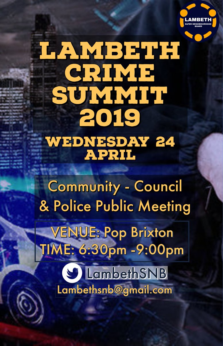 By the community for a safer community. April 24th 2019 <a href="/PopBrixton/">Pop Brixton</a>