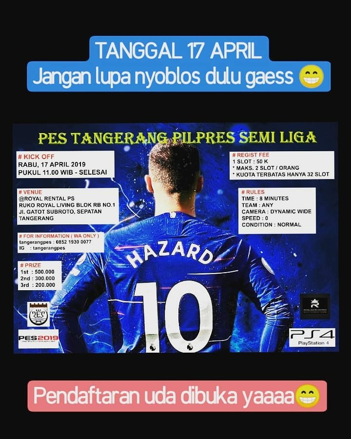 RizaldyOFFICIAL's tweet photo. Regis via link 
           ⬇️

https://t.co/qJjfDl7CXz

#turnamenpes https://t.co/CxaiB07mT4