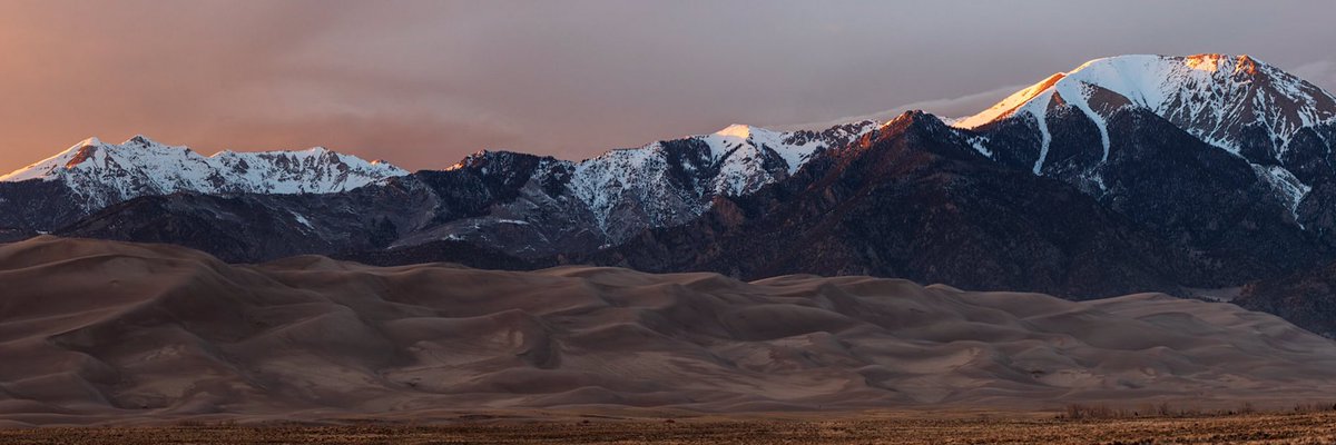 A panorama photo taken as the sun was setting over Great Sand Dunes National Park #Colorado #cowx #Alamosa #sunset #sanddunes #stormhour