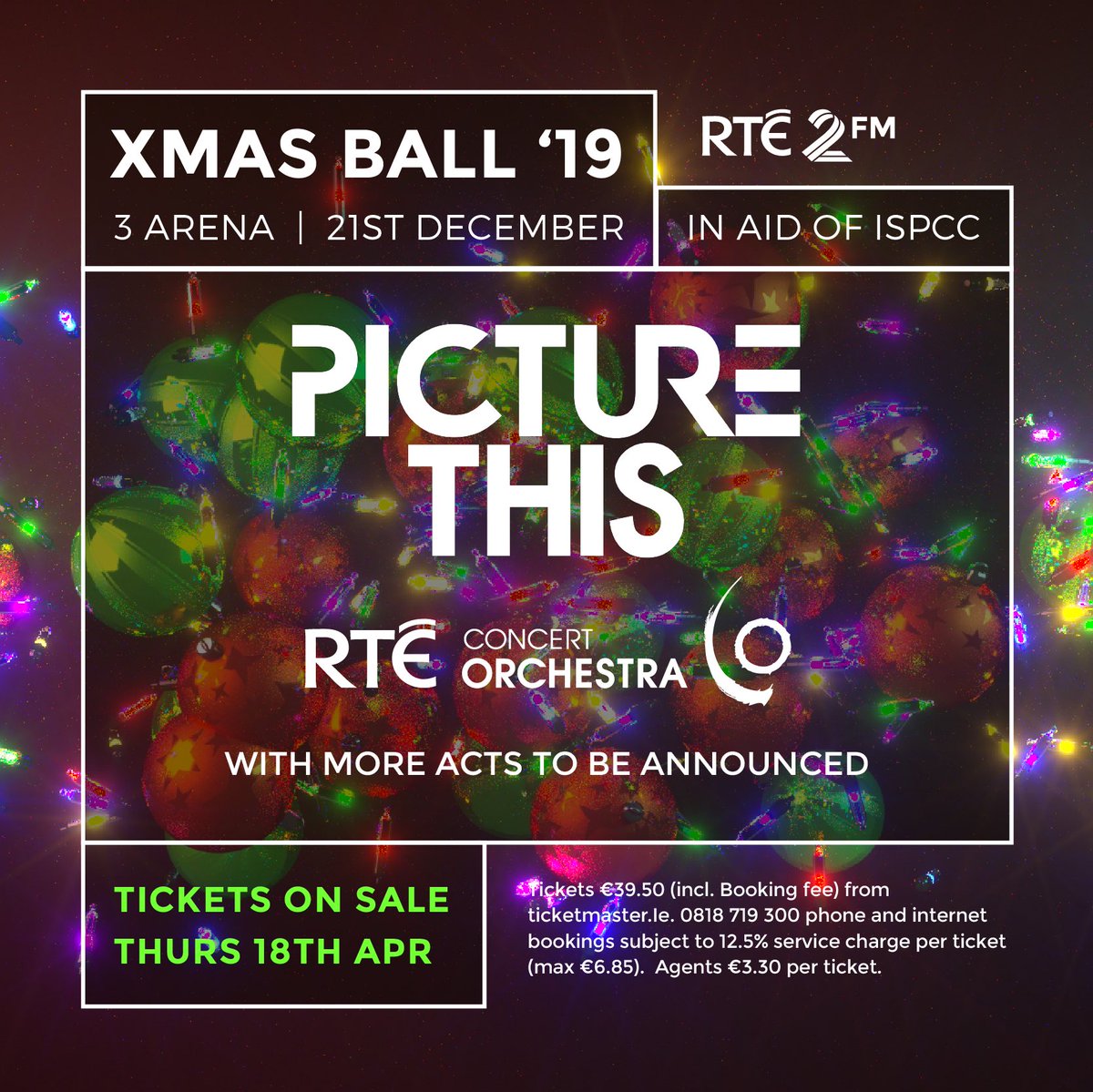 picturethis's tweet photo. Honoured to be headlining the RTE 2FM Xmas Ball this December in aid of ISPCC. Tickets on sale Thurs 18 April at 9am 🙏🏻 🎄 https://t.co/hT7y8oezQP