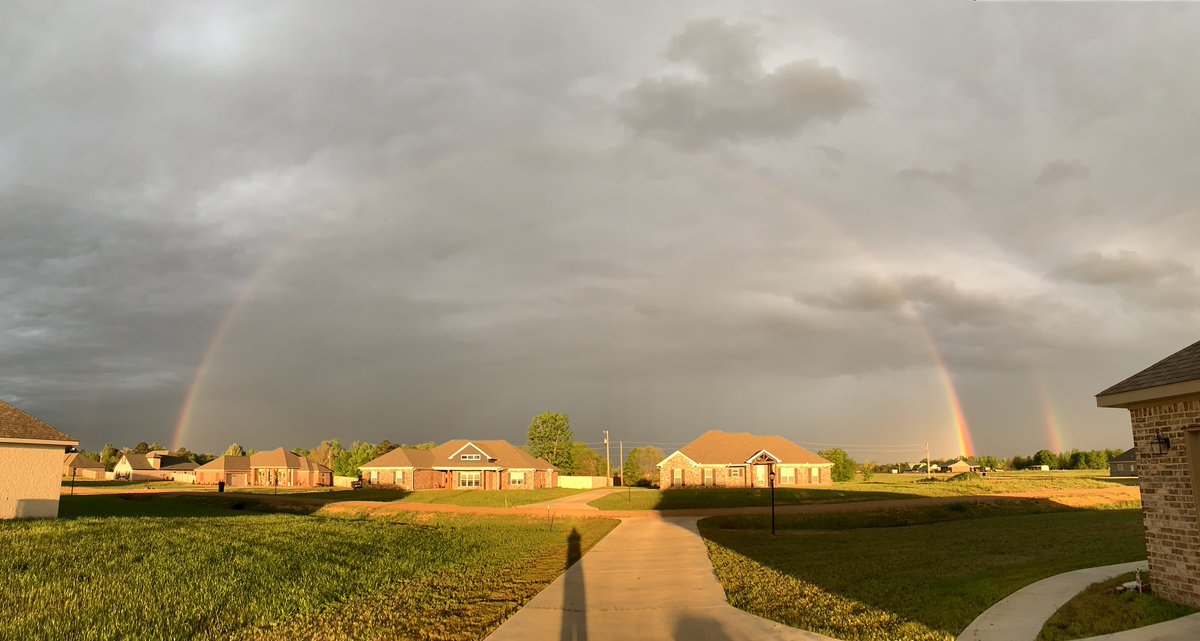 b_palmertree's tweet photo. Nice Double Rainbow to start off the morning in Steens! @WCBIWEATHER https://t.co/JQZA2vIndz