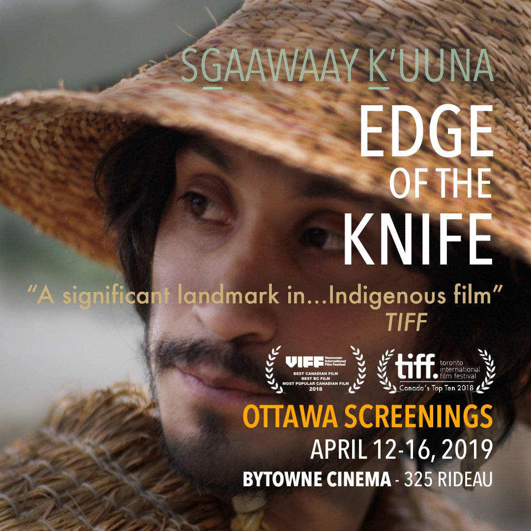IsumaTV's tweet photo. Hey #Ottawa!! Screenings of #edgeoftheknife start TONIGHT at the @ByTowne - don't miss this award-winning #film! 🎞️ #FirstHaidaFeature #CanadaTopTen2018 https://t.co/HIXkTWNTK5