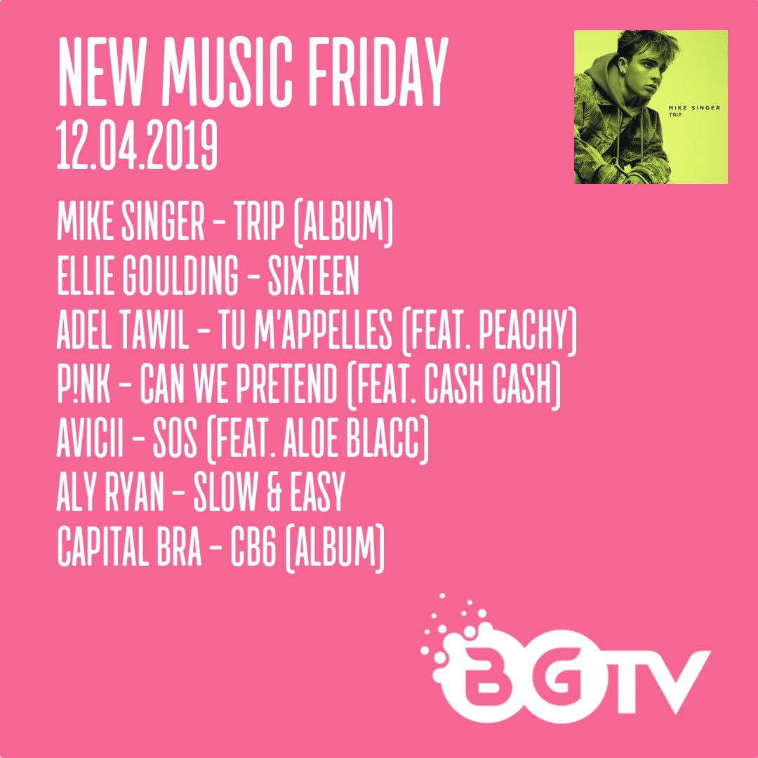 bubblegumtv's tweet photo. #NewMusicFriday heute mit @miikesinger @elliegoulding und @Pink https://t.co/WsBqV5U5JP