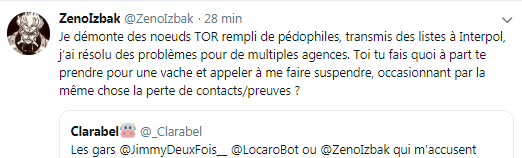 Jean kévin du forum 18-25 de jvc qui s'invente une vie de chevalier blanc espérant un totem d'immunité.@_Clarabel @Calllarenne Heureusement que ses preuves et contacts ne sont que sur ce twitter là et pas irl, ou sur son compte principal qu'il n'a plus car "verrouillé"...